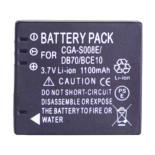 2-Pack Battery & LCD USB Charger For Panasonic Camcorders (SDR-S15, SDR-SW20, Etc.) – Replaces CGA-S008