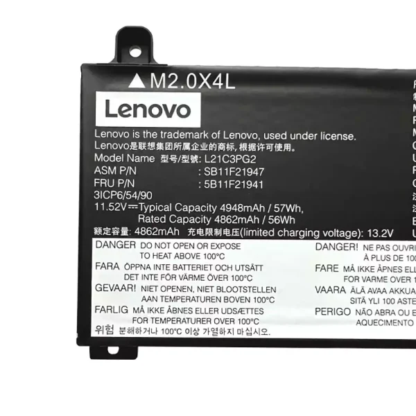 แบตเตอรี่โน๊ตบุ๊ค ของแท้ Lenovo L21C3PG2 L21M3PG2 - Image 4