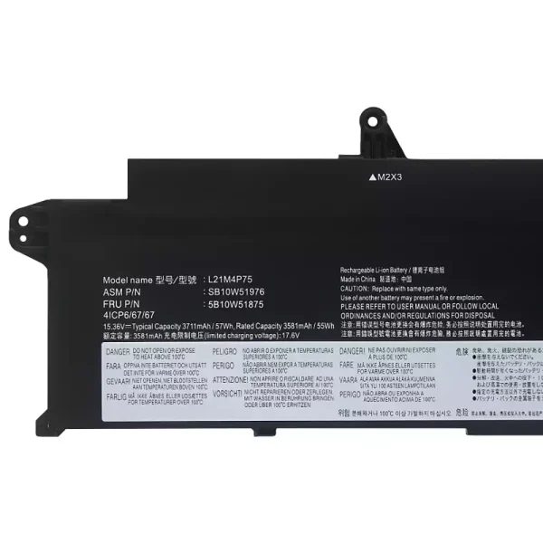 แบตเตอรี่โน๊ตบุ๊ค ของแท้ LENOVO L21B4P71 L21M4P75 L21C4P75 L21L4P73 - Image 3