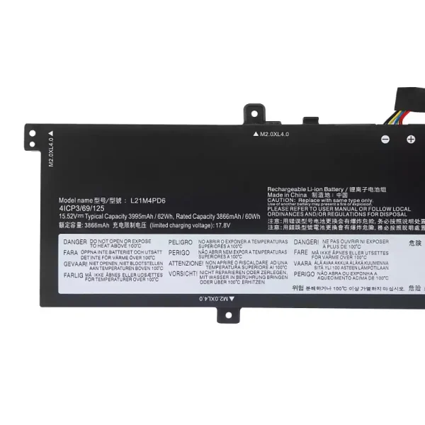 แบตเตอรี่โน๊ตบุ๊ค ของแท้ LENOVO L12M4PD6 - Image 3