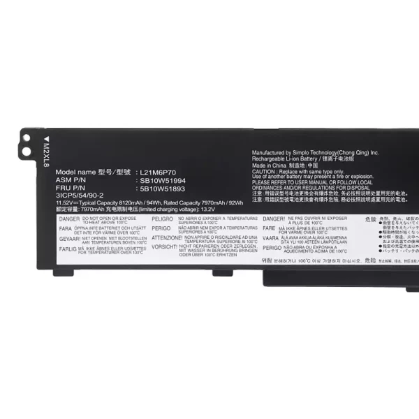 แบตเตอรี่โน๊ตบุ๊ค ของแท้ LENOVO L21M6P70 L21L6P70 L21D6P70 - Image 3