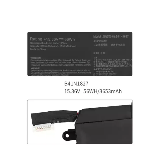 แบตเตอรี่โน๊ตบุ๊ค ของแท้ ASUS B41N1827 - Image 2