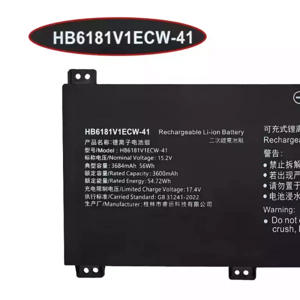 แบตเตอรี่โน๊ตบุ๊ค ของแท้ HUAWEI HB6181V1ECW-41 - Image 3