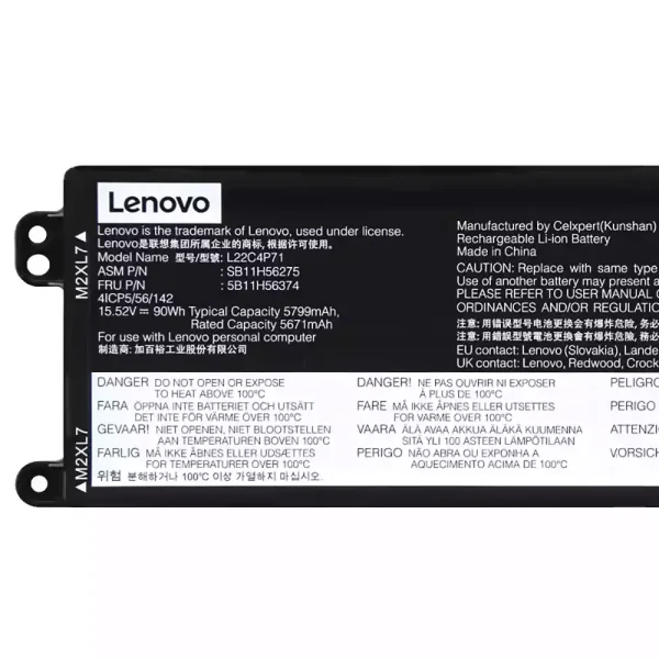แบตเตอรี่โน๊ตบุ๊ค ของแท้ LENOVO L22C4P71 L22M4P71 - Image 3