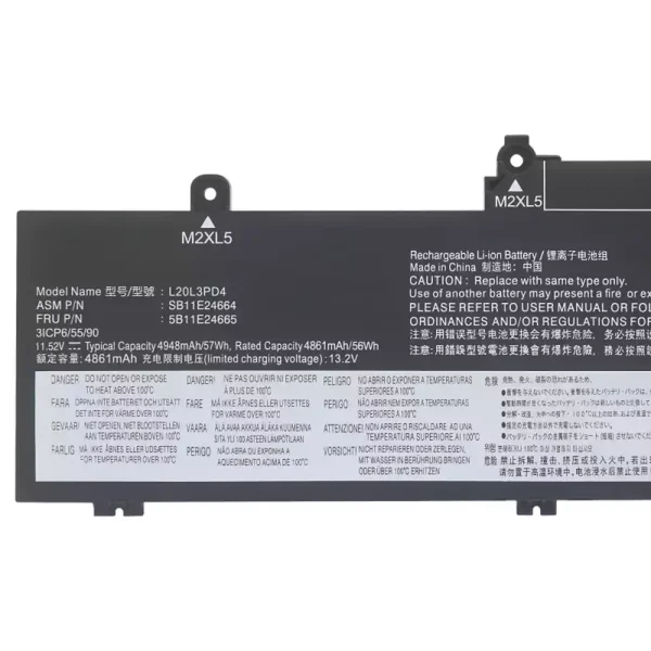 แบตเตอรี่โน๊ตบุ๊ค ของแท้ LENOVO L20M3PD4 L20L3PD4 - Image 3