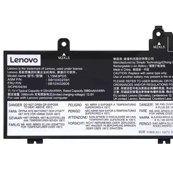 แบตเตอรี่โน๊ตบุ๊ค ของแท้ LENOVO L20M3PD4 L20L3PD4 - Image 3