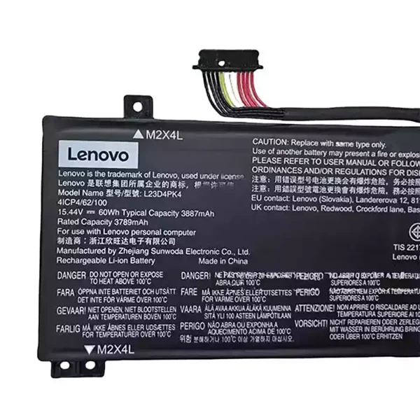 แบตเตอรี่โน๊ตบุ๊ค ของแท้ LENOVO L23C4PK4 L23M4PK4 L23D4PK4 - Image 3