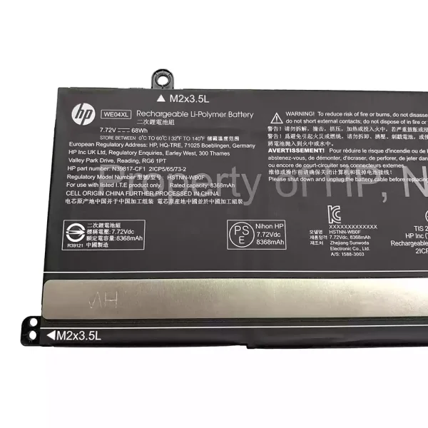 แบตเตอรี่โน๊ตบุ๊ค ของแท้ HP WE04XL HSTNN-WB0F N39857-005 - Image 3