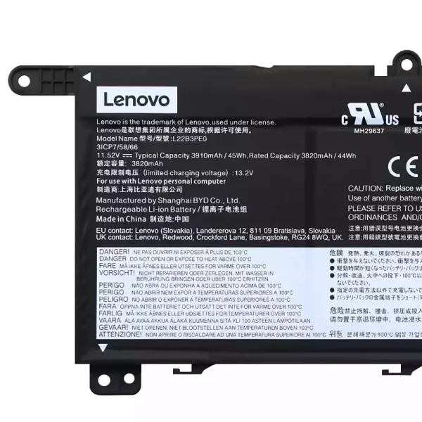 แบตเตอรี่โน๊ตบุ๊ค ของแท้ LENOVO L22B3PE0 L22C3PE0 L22M3PE0 - Image 3