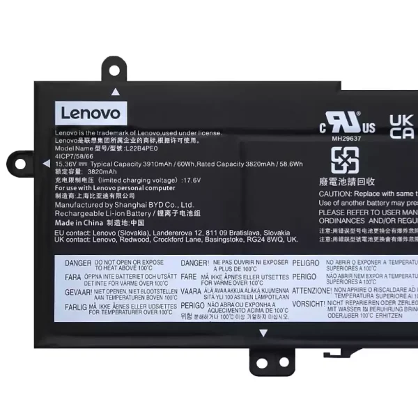 แบตเตอรี่โน๊ตบุ๊ค ของแท้ LENOVO L22B4PE0 L22C4PE0 L22D4PE0 L22M4PE0 - Image 3