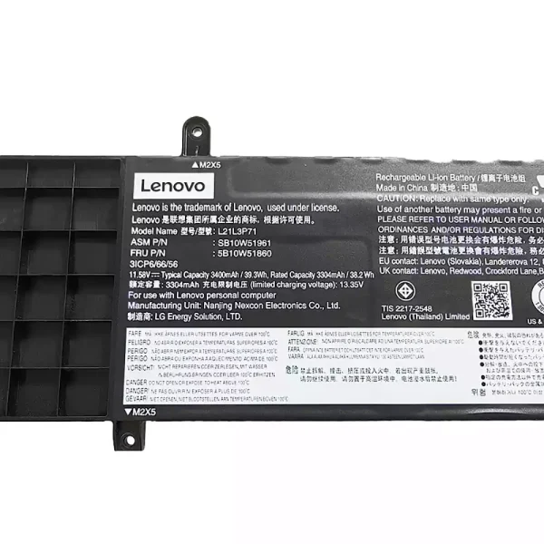 แบตเตอรี่โน๊ตบุ๊ค ของแท้ LENOVO L21L3P71 L21C3P71 L21M3P71 - Image 3