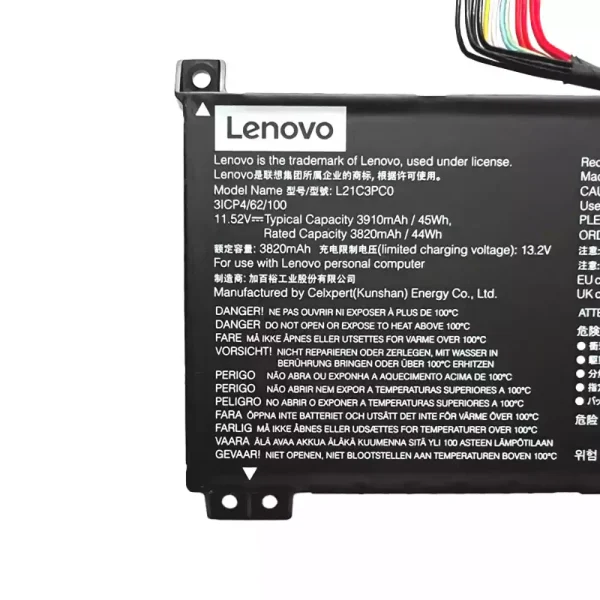 แบตเตอรี่โน๊ตบุ๊ค ของแท้ Lenovo L21C3PC0 L21D3PC0 L21L3PC0 L21M3PC0 - Image 4