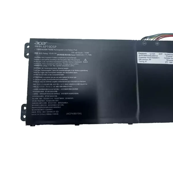 แบตเตอรี่โน๊ตบุ๊ค ของแท้ ACER AP19D5P - Image 3