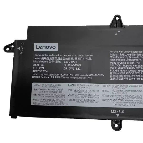 แบตเตอรี่โน๊ตบุ๊ค ของแท้ LENOVO L20M4P74 L20C4P74 - Image 2