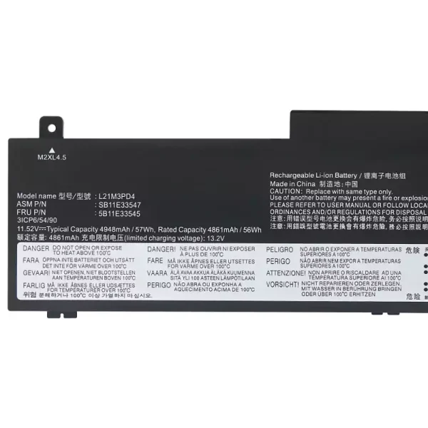 แบตเตอรี่โน๊ตบุ๊ค ของแท้ LENOVO L21M3PD4 - Image 3