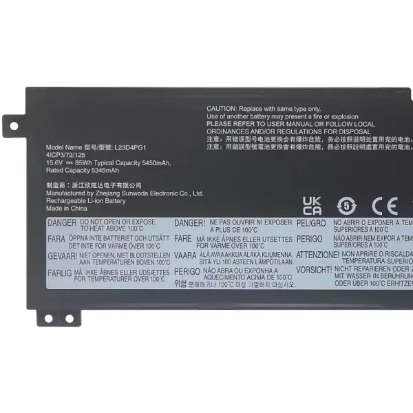 แบตเตอรี่โน๊ตบุ๊ค ของแท้ LENOVO L23N4PG1 L23X4PG1 L23D4PG1 - Image 3