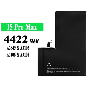 แบตเตอรี่โทรศัพท์มือถือ A3121 สำหรับรุ่น iPhone 15 pro max
