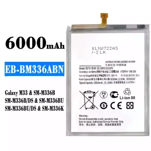 แบตเตอรี่โทรศัพท์มือถือ EB-BM336ABN สำหรับรุ่น Samsung Galaxy M33
