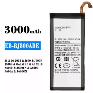 แบตเตอรี่โทรศัพท์มือถือ EB-BJ800ABE สำหรับรุ่น Samsung J6/J6 2018/A6/A6 2018