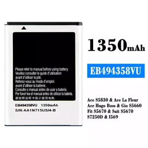แบตเตอรี่โทรศัพท์มือถือ EB494358VU สำหรับรุ่น Samsung Ace S5830