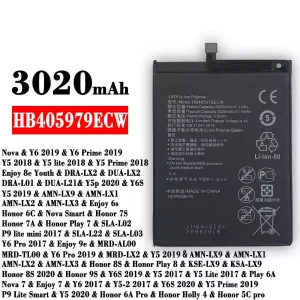 แบตเตอรี่โทรศัพท์มือถือ HB405979ECW สำหรับรุ่น HUAWEI Y6 2019 / Y5 2018