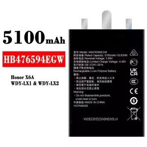 แบตเตอรี่โทรศัพท์มือถือ HB476594EGW สำหรับรุ่น HUAWEI Honor X6A