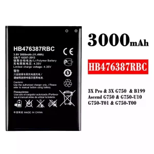 แบตเตอรี่โทรศัพท์มือถือ HB476387RBC สำหรับรุ่น HUAWEI 3X Pro