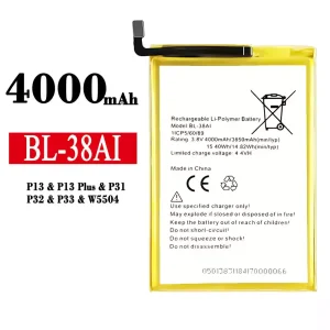 แบตเตอรี่โทรศัพท์มือถือ BL-38AI สำหรับรุ่น Tecno P13 / P13 Plus / P31 / P32 / P33 / W5504