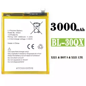 แบตเตอรี่โทรศัพท์มือถือ BL-30QX สำหรับรุ่น Infinix HOT S