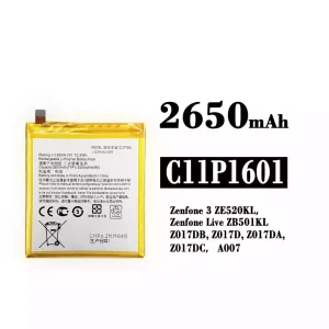 แบตเตอรี่โทรศัพท์มือถือ C11P1601 สำหรับรุ่น Asus Zenfone 3 / Zenfone Live