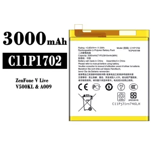 แบตเตอรี่โทรศัพท์มือถือ C11P1702 สำหรับรุ่น Asus ZenFone V Live