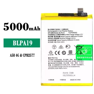 แบตเตอรี่โทรศัพท์มือถือ BLPA19 สำหรับรุ่น OPPO A58 4G / A38 / A79 5G