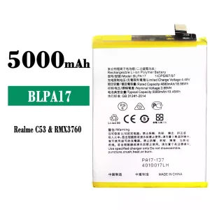แบตเตอรี่โทรศัพท์มือถือ BLPA17 สำหรับรุ่น OPPO Realme C53 / C67 NFC / C65 4G / C67 4G