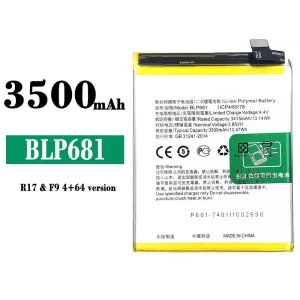 แบตเตอรี่โทรศัพท์มือถือ BLP681 สำหรับรุ่น OPPO R17 / F9 4+64 version