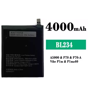 แบตเตอรี่โทรศัพท์มือถือ BL234 สำหรับรุ่น Lenovo P70/P70-A/A5000