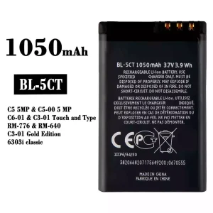 แบตเตอรี่โทรศัพท์มือถือ BL-5CT สำหรับรุ่น Nokia C3-01 C6-01 C5-00 / 6303 6730c