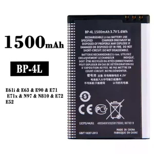 แบตเตอรี่โทรศัพท์มือถือ BP-4L สำหรับรุ่น Nokia E61i/E63/E90/E71/E71x/N97/N810/E72/E52
