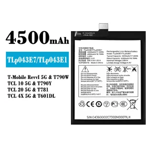 แบตเตอรี่โทรศัพท์มือถือ TLP043E7/TLP043E1 สำหรับรุ่น Alcatel T-Mobile RevvI 5G/TCL 10 5G/TCL 20 5G/TCL 4X 5G