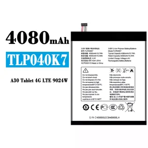 แบตเตอรี่โทรศัพท์มือถือ TLP040K7 สำหรับรุ่น Alcatel A30 Tablet 4G LTE 9024W