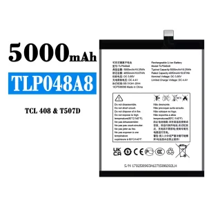 แบตเตอรี่โทรศัพท์มือถือ TLP048A8 สำหรับรุ่น Alcatel TCL 408/T507D