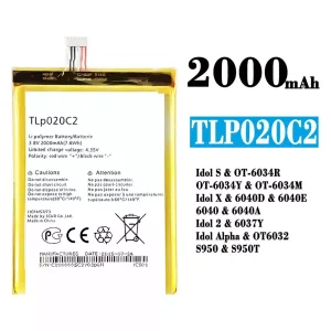 แบตเตอรี่โทรศัพท์มือถือ TLp020C2 สำหรับรุ่น Alcatel Idol S/Idol X/IDOL 2 /IDOL ALPHA