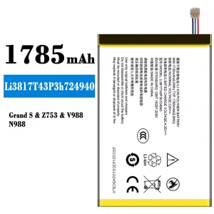 แบตเตอรี่โทรศัพท์มือถือ Li3817T43P3h724940 สำหรับรุ่น ZTE Grand S/Z753/V988/N988