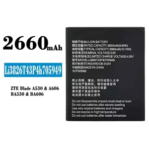 แบตเตอรี่โทรศัพท์มือถือ Li3826T43P4H705949 สำหรับรุ่น ZTE Blade A530/A606/BA530/BA606