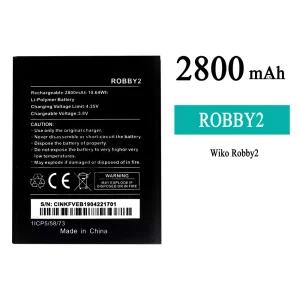 แบตเตอรี่โทรศัพท์มือถือ ROBBY2 สำหรับรุ่น WIKO