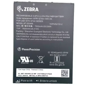 แบตเตอรี่เดิม ZEBRA BTRY-ET4X-10IN1-IN BT-000456