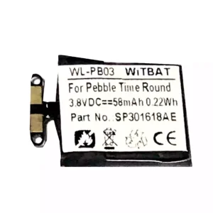 แบตเตอรี่เดิม Pebble Time Round,SP301618AE